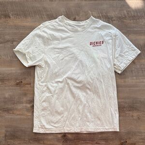 Dickies White Short Sleeve Tee with Red Logo